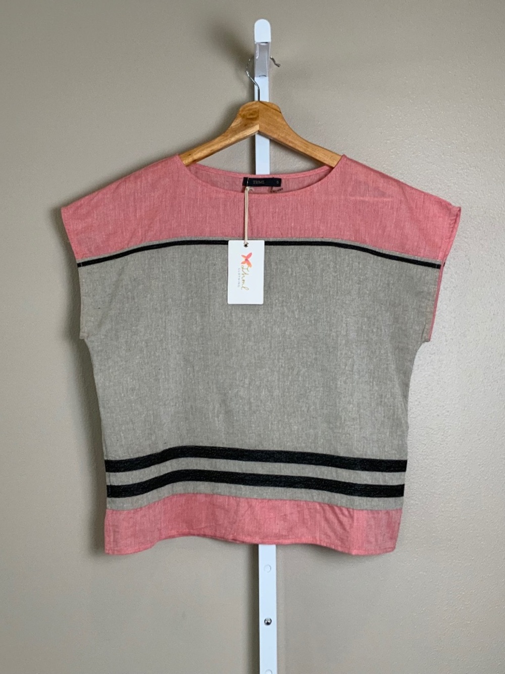THML Colorblock Striped Cap Sleeve Top